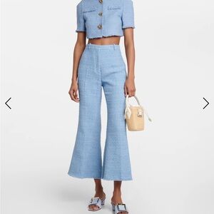 NWT Oscar De La Renta Blue Tweed Pants